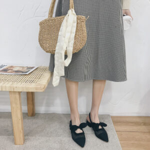 Polka Dot Mesh Flats